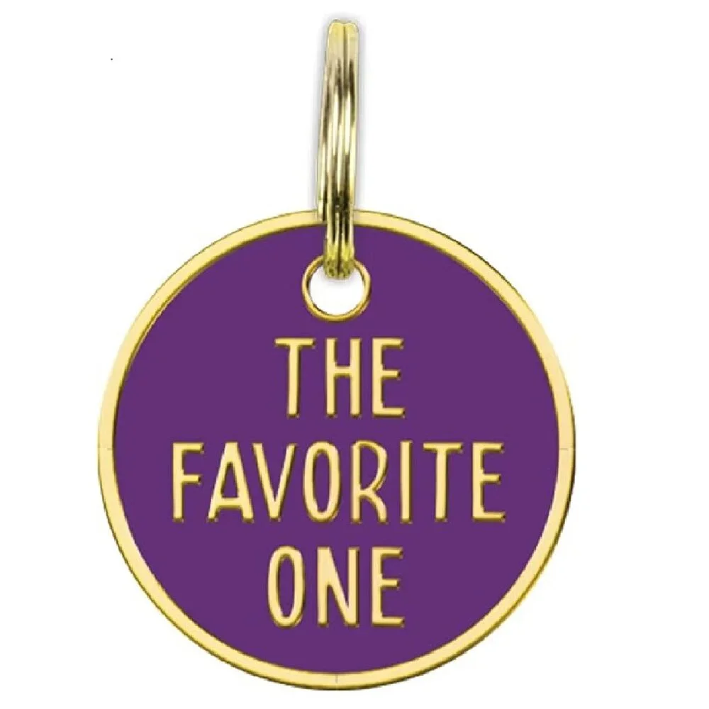 Dog/Cat Pet Collar Charm -The Favorite One, Metal Enamel SMALL .75